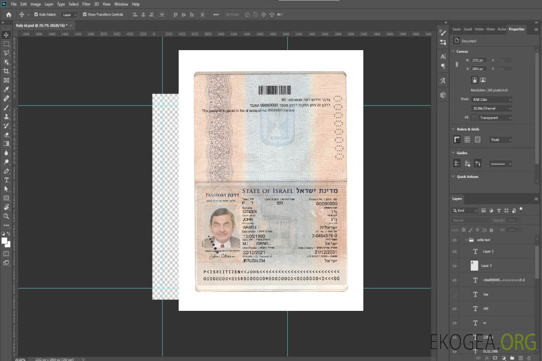 Passeport israélien 2021-présent template